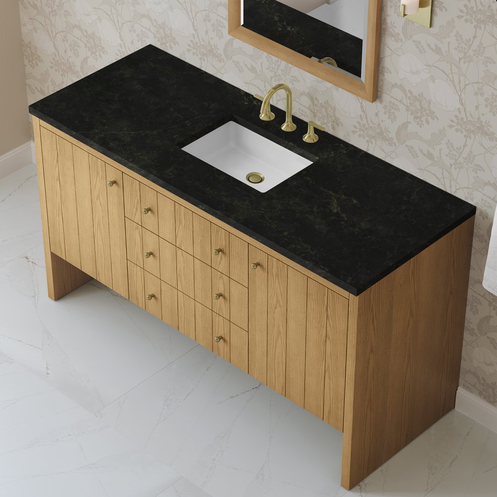 James Martin - Hudson 60" Single Vanity, Light Natural Oak, w/ 3 CM Phantome Eclos Top - 435-V60S-LNO-3PHT view 8