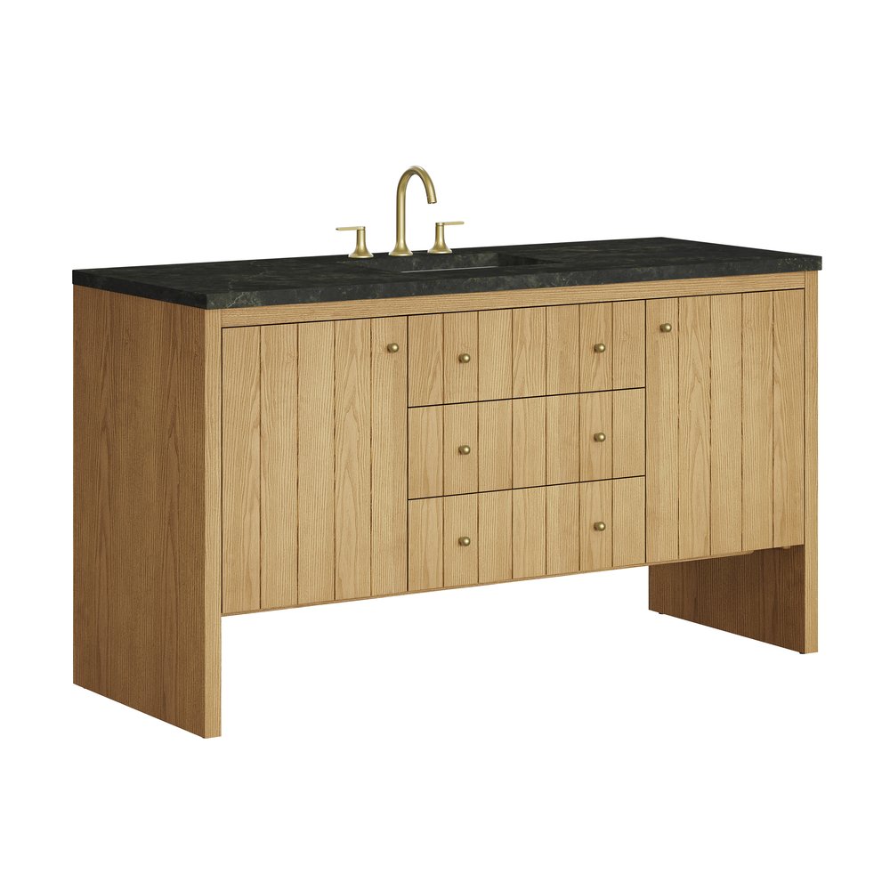 James Martin - Hudson 60" Single Vanity, Light Natural Oak, w/ 3 CM Phantome Eclos Top - 435-V60S-LNO-3PHT view 11