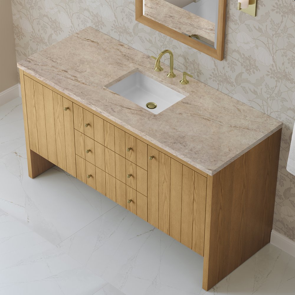 James Martin - Hudson 60" Single Vanity, Light Natural Oak, w/ 3 CM Tajnar Eclos Top - 435-V60S-LNO-3TJR view 8