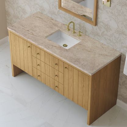 James Martin - Hudson 60" Single Vanity, Light Natural Oak, w/ 3 CM Tajnar Eclos Top - 435-V60S-LNO-3TJR view 8