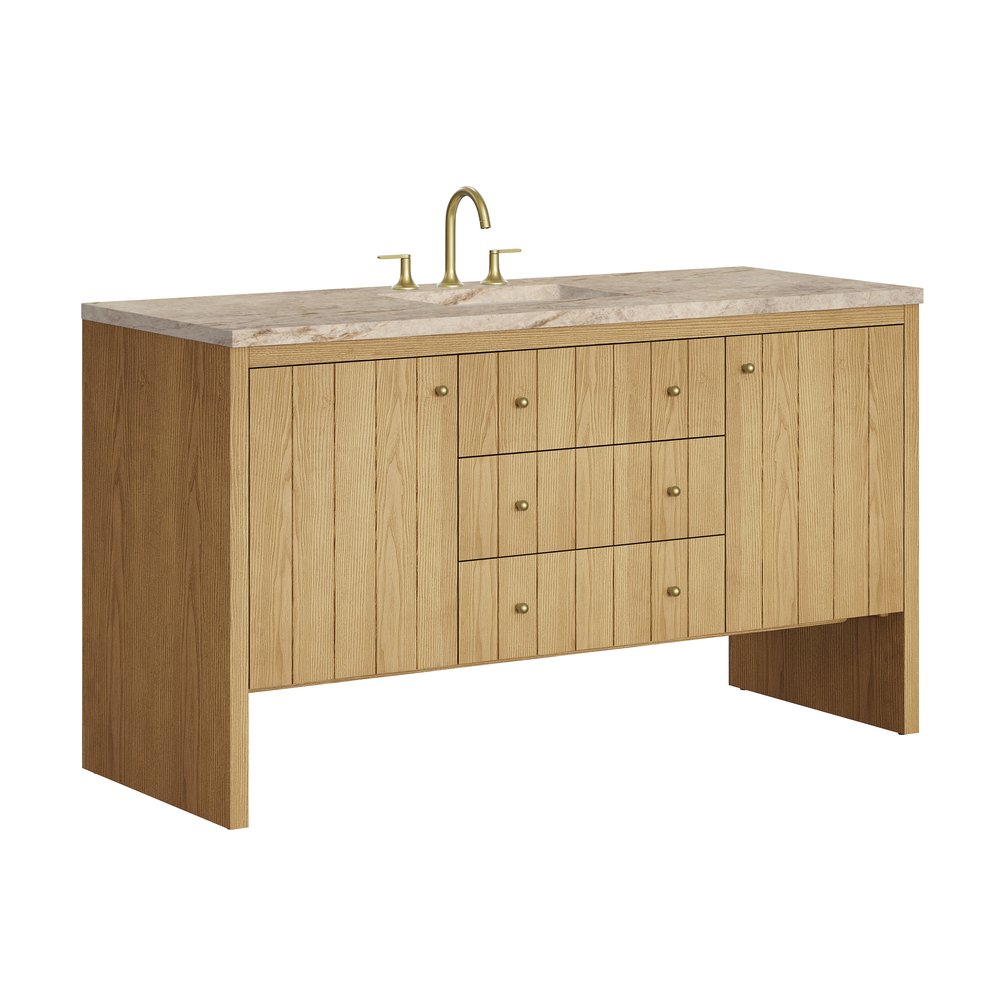 James Martin - Hudson 60" Single Vanity, Light Natural Oak, w/ 3 CM Tajnar Eclos Top - 435-V60S-LNO-3TJR view 11