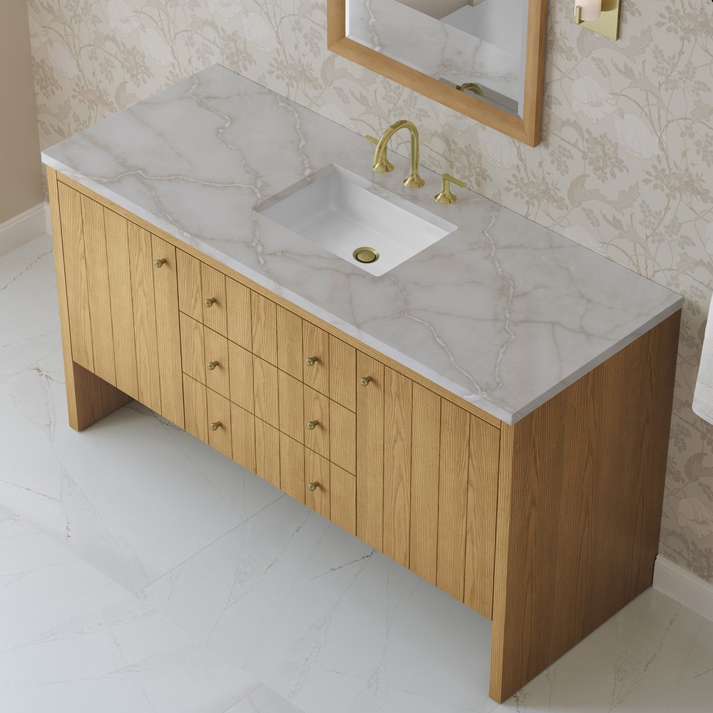 James Martin - Hudson 60" Single Vanity, Light Natural Oak w/ 3 CM Victorian Silver Top - 435-V60S-LNO-3VSL view 8