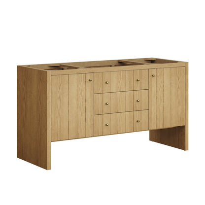 James Martin - Hudson 60" Single Vanity, Light Natural Oak w/ 3 CM Victorian Silver Top w/ FreePower Wireless Charger - 435-V60S-LNO-FVSL view 2