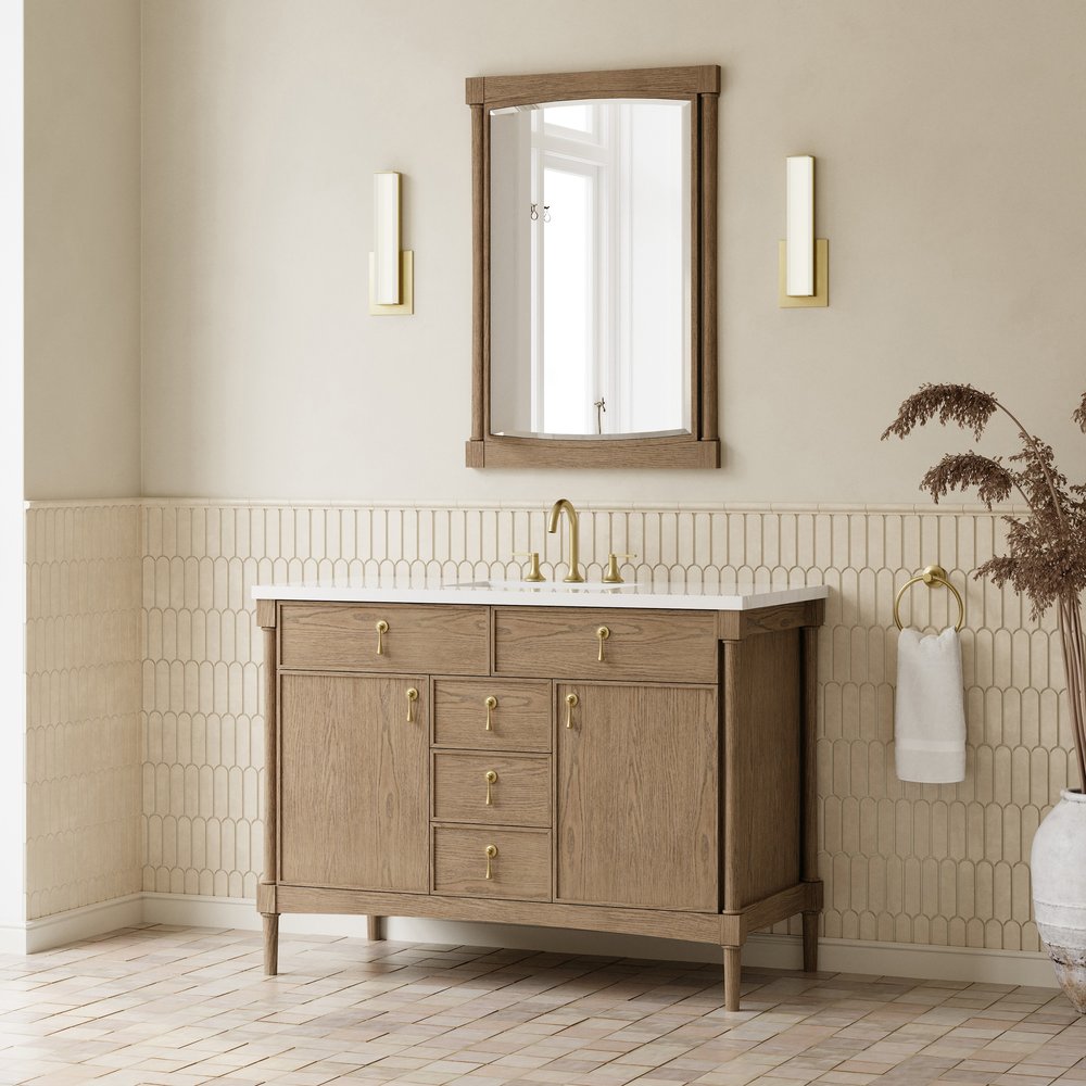 James Martin - Kinnsden 26" Mirror, Weathered Oak - D680-M26-WTO view 3