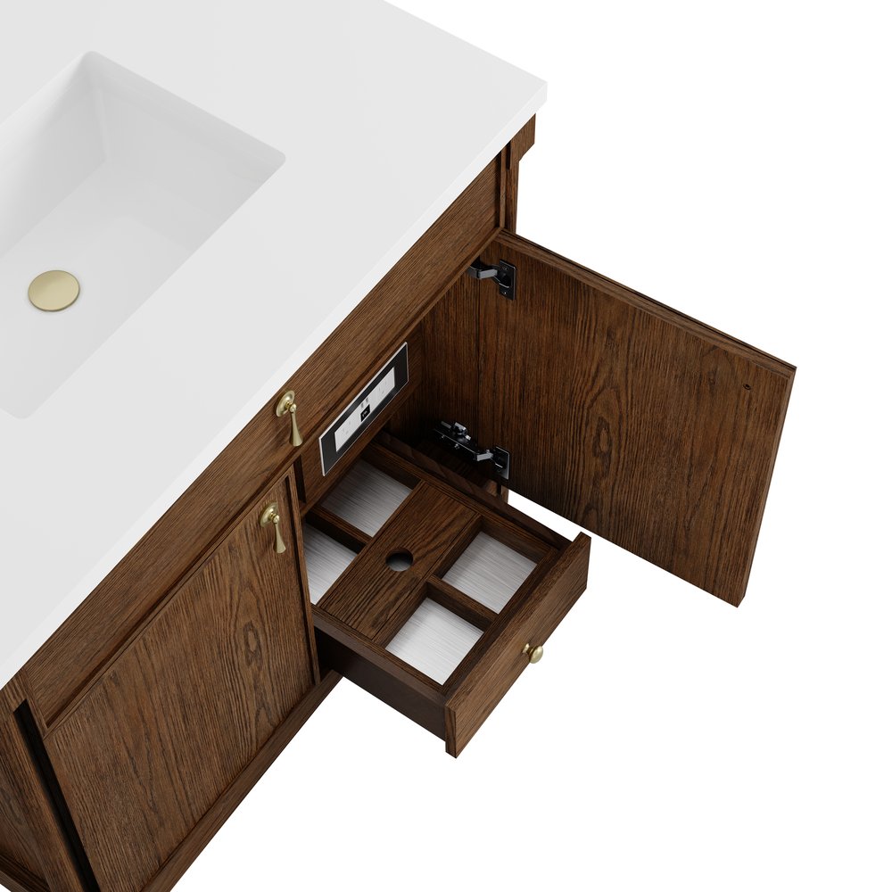 James Martin - Kinnsden 36" Single Vanity Cabinet, Sable Oak - D680-V36-SBK view 8