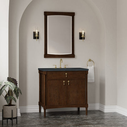 James Martin - Kinnsden 36" Single Vanity, Sable Oak w/ 3 CM Charcoal Soapstone Silestone Top - D680-V36-SBK-3CSP view 4