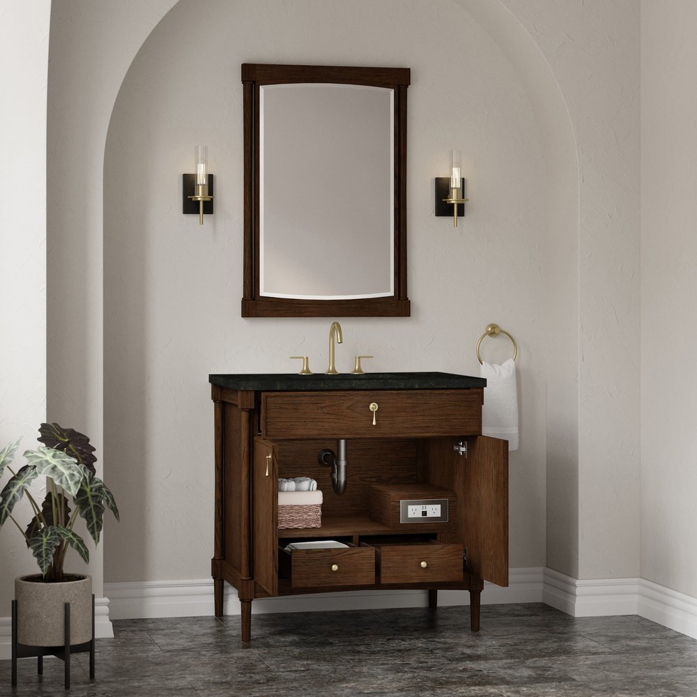 James Martin - Kinnsden 36" Single Vanity, Sable Oak w/ 3 CM Phantome Eclos Top - D680-V36-SBK-3PHT view 5