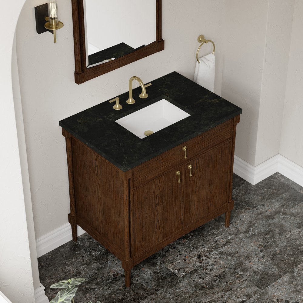James Martin - Kinnsden 36" Single Vanity, Sable Oak w/ 3 CM Phantome Eclos Top - D680-V36-SBK-3PHT view 7
