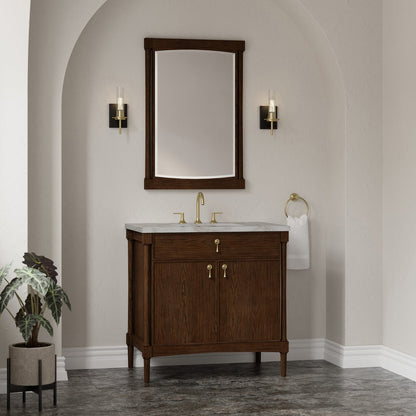 James Martin - Kinnsden 36" Single Vanity, Sable Oak w/ 3 CM Victorian Silver Silestone Top - D680-V36-SBK-3VSL view 4