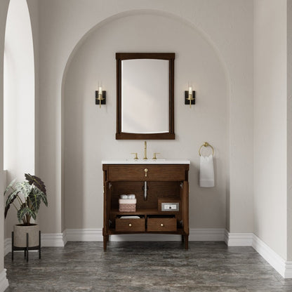 James Martin - Kinnsden 36" Single Vanity, Sable Oak w/ 3 CM White Zeus Silestone Top - D680-V36-SBK-3WZ view 9