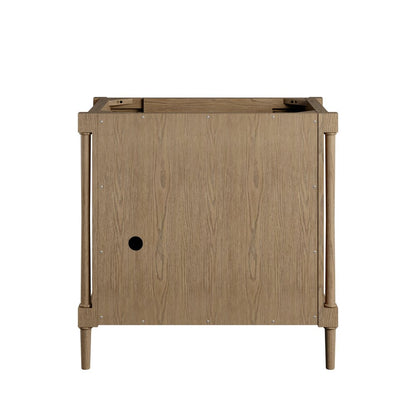 James Martin - Kinnsden 36" Single Vanity, Weathered Oak w/ 3 CM Charcoal Soapstone Silestone Top - D680-V36-WTO-3CSP view 9