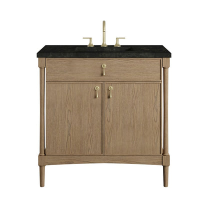 James Martin - Kinnsden 36" Single Vanity, Weathered Oak w/ 3 CM Phantome Eclos Top - D680-V36-WTO-3PHT view 1