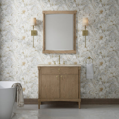 James Martin - Kinnsden 36" Single Vanity, Weathered Oak w/ 3 CM Tajnar Eclos Top - D680-V36-WTO-3TJR view 3