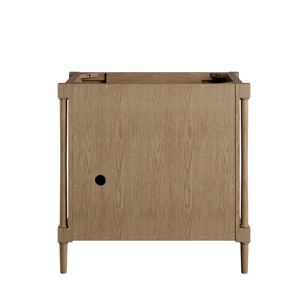 James Martin - Kinnsden 36" Single Vanity, Weathered Oak w/ 3 CM White Zeus Silestone Top - D680-V36-WTO-3WZ view 13