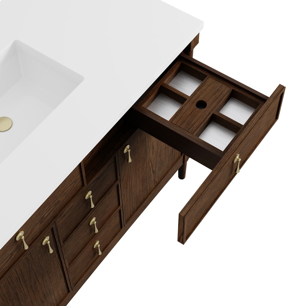James Martin - Kinnsden 48" Single Vanity Cabinet, Sable Oak - D680-V48-SBK view 8