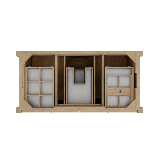 James Martin - Kinnsden 48" Single Vanity Cabinet, Weathered Oak - D680-V48-WTO view 2