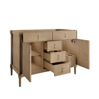 James Martin - Kinnsden 48" Single Vanity Cabinet, Weathered Oak - D680-V48-WTO view 3