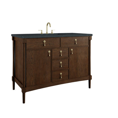 James Martin - Kinnsden 48" Single Vanity, Sable Oak w/ 3 CM Charcoal Soapstone Silestone Top - D680-V48-SBK-3CSP view 10