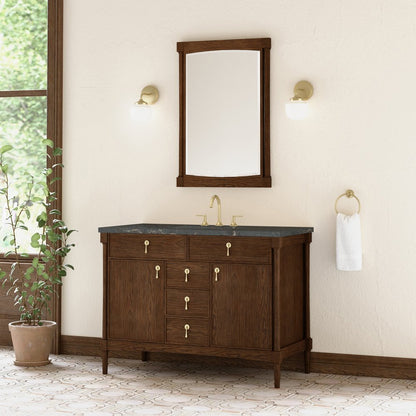 James Martin - Kinnsden 48" Single Vanity, Sable Oak w/ 3 CM Parisien Bleu Silestone Top - D680-V48-SBK-3PBL view 4
