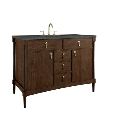James Martin - Kinnsden 48" Single Vanity, Sable Oak w/ 3 CM Parisien Bleu Silestone Top - D680-V48-SBK-3PBL view 10