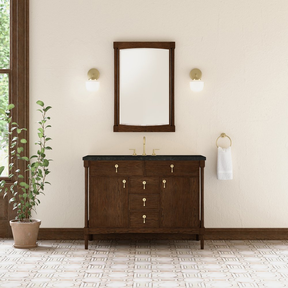 James Martin - Kinnsden 48" Single Vanity, Sable Oak w/ 3 CM Phantome Eclos Top - D680-V48-SBK-3PHT view 3