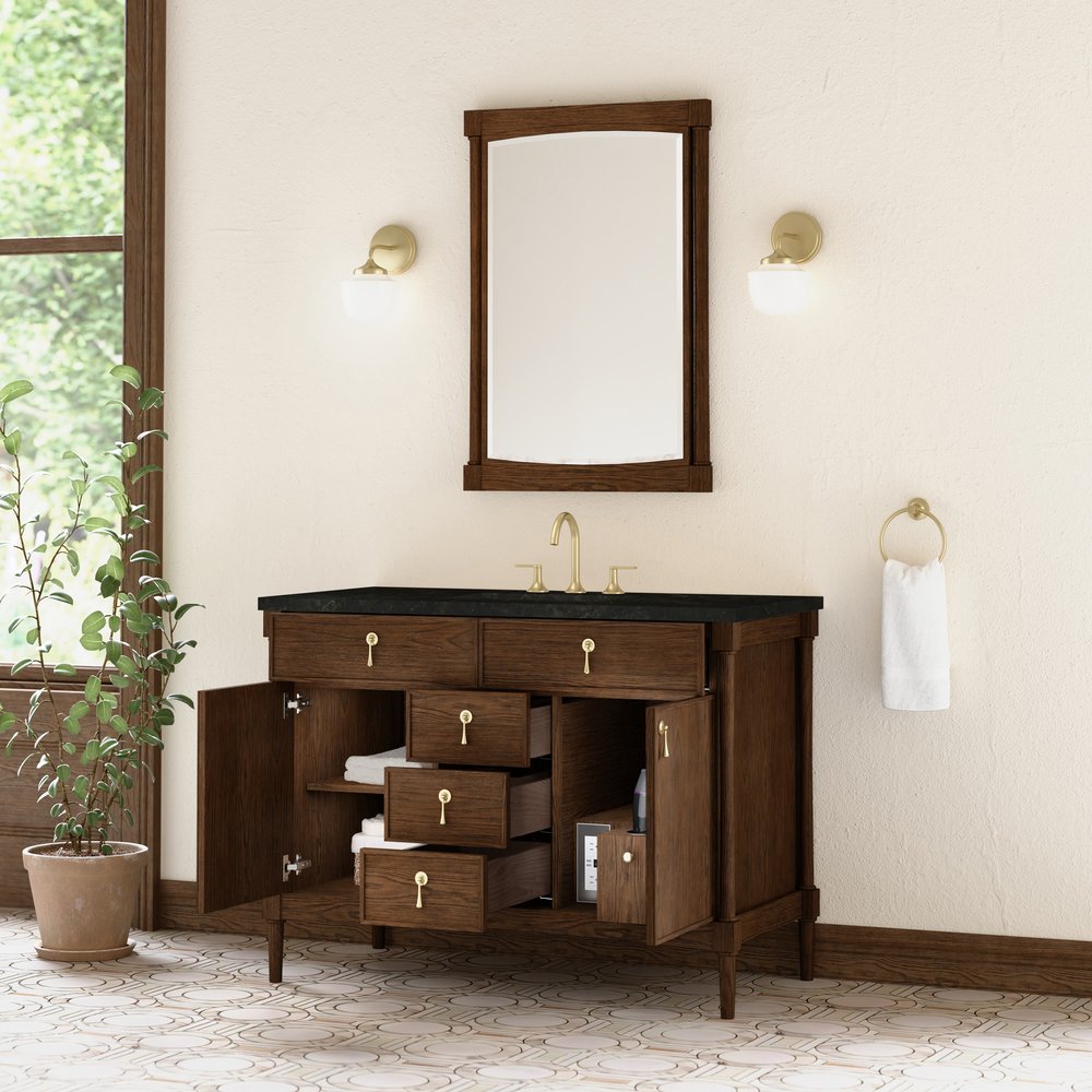 James Martin - Kinnsden 48" Single Vanity, Sable Oak w/ 3 CM Phantome Eclos Top - D680-V48-SBK-3PHT view 5