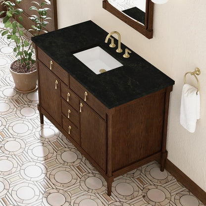 James Martin - Kinnsden 48" Single Vanity, Sable Oak w/ 3 CM Phantome Eclos Top - D680-V48-SBK-3PHT view 7