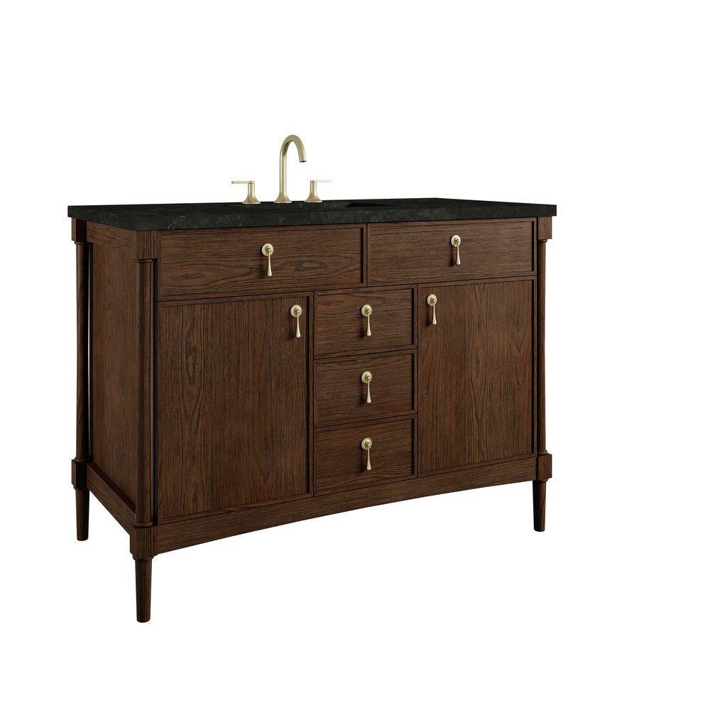 James Martin - Kinnsden 48" Single Vanity, Sable Oak w/ 3 CM Phantome Eclos Top - D680-V48-SBK-3PHT view 10