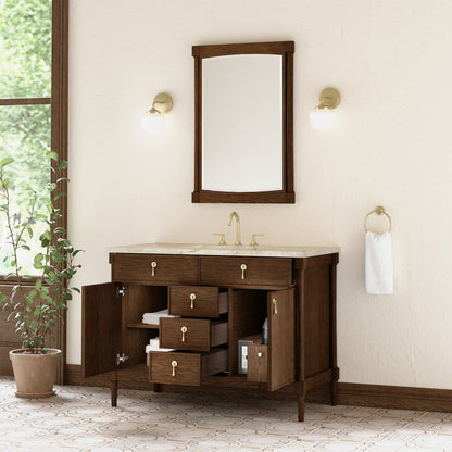 James Martin - Kinnsden 48" Single Vanity, Sable Oak w/ 3 CM Tajnar Eclos Top - D680-V48-SBK-3TJR view 5