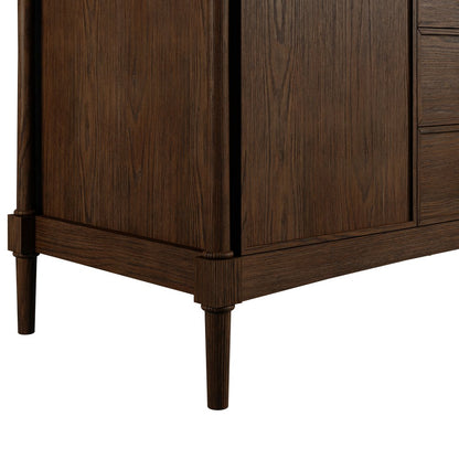 James Martin - Kinnsden 48" Single Vanity, Sable Oak w/ Single Hole 3 CM White Zeus Silestone Top and Matching Backsplash - D680-V48-SBK-1WZ view 8
