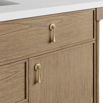 James Martin - Kinnsden 48" Single Vanity, Weathered Oak w/ 3 CM Eternal Jasmine Pearl Silestone Top - D680-V48-WTO-3EJP view 11