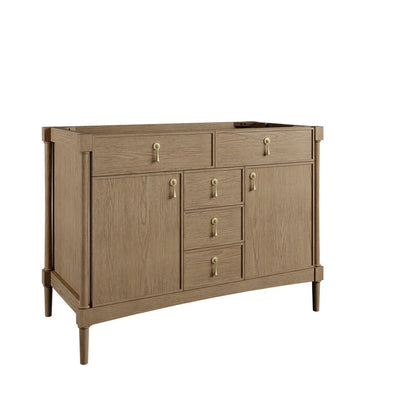 James Martin - Kinnsden 48" Single Vanity, Weathered Oak w/ 3 CM Ethereal Noctis Silestone Top w/FreePower Wireless Charger - D680-V48-WTO-FENC view 2