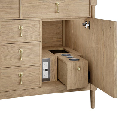 James Martin - Kinnsden 48" Single Vanity, Weathered Oak w/ 3 CM Ethereal Noctis Silestone Top w/FreePower Wireless Charger - D680-V48-WTO-FENC view 13