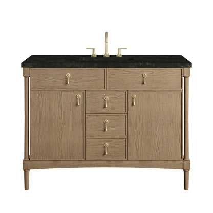 James Martin - Kinnsden 48" Single Vanity, Weathered Oak w/ 3 CM Phantome Eclos Top - D680-V48-WTO-3PHT view 1
