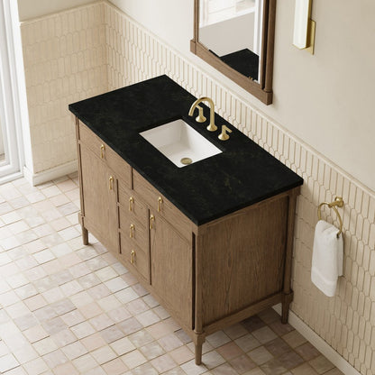 James Martin - Kinnsden 48" Single Vanity, Weathered Oak w/ 3 CM Phantome Eclos Top - D680-V48-WTO-3PHT view 7