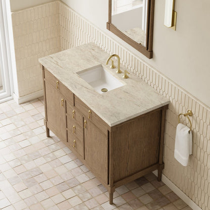 James Martin - Kinnsden 48" Single Vanity, Weathered Oak w/ 3 CM Tajnar Eclos Top - D680-V48-WTO-3TJR view 7