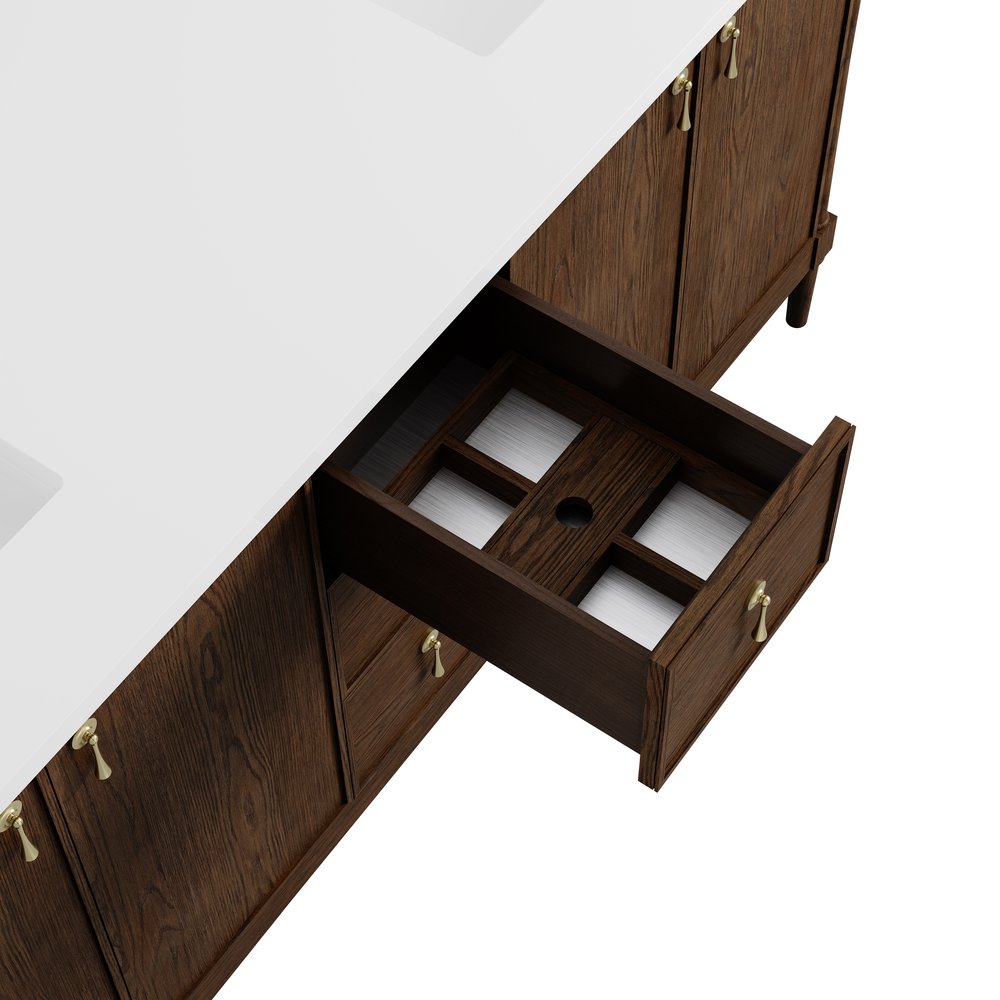 James Martin - Kinnsden 72" Double Vanity Cabinet, Sable Oak - D680-V72-SBK view 8