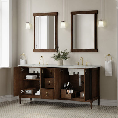 James Martin - Kinnsden 72" Double Vanity, Sable Oak w/ 3 CM Ethereal Noctis Silestone Top - D680-V72-SBK-3ENC view 5