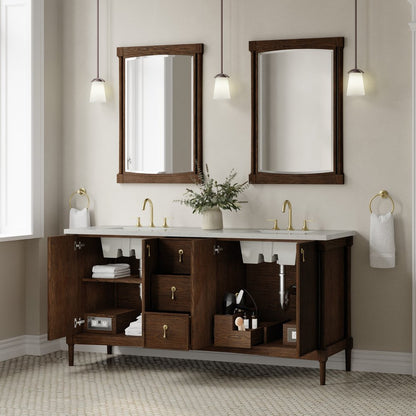 James Martin - Kinnsden 72" Double Vanity, Sable Oak w/ 3 CM Lime Delight Silestone Top - D680-V72-SBK-3LDL view 5