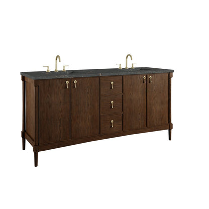 James Martin - Kinnsden 72" Double Vanity, Sable Oak w/ 3 CM Parisien Bleu Silestone Top - D680-V72-SBK-3PBL view 10