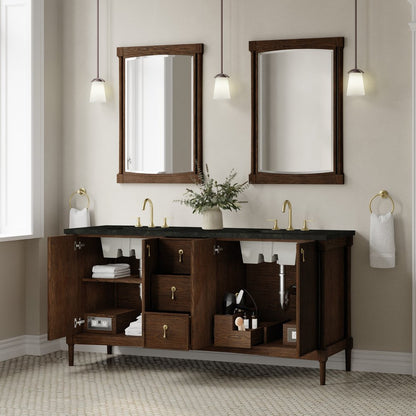 James Martin - Kinnsden 72" Double Vanity, Sable Oak w/ 3 CM Phantome Eclos Top - D680-V72-SBK-3PHT view 5