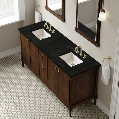 James Martin - Kinnsden 72" Double Vanity, Sable Oak w/ 3 CM Phantome Eclos Top - D680-V72-SBK-3PHT view 7