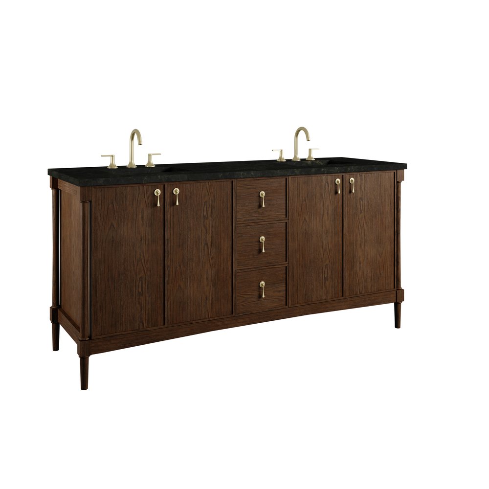 James Martin - Kinnsden 72" Double Vanity, Sable Oak w/ 3 CM Phantome Eclos Top - D680-V72-SBK-3PHT view 10