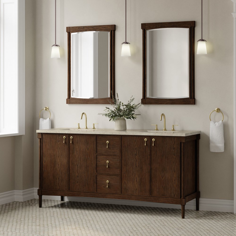 James Martin - Kinnsden 72" Double Vanity, Sable Oak w/ 3 CM Tajnar Eclos Top w/FreePower Wireless Charger - D680-V72-SBK-FTJR view 4