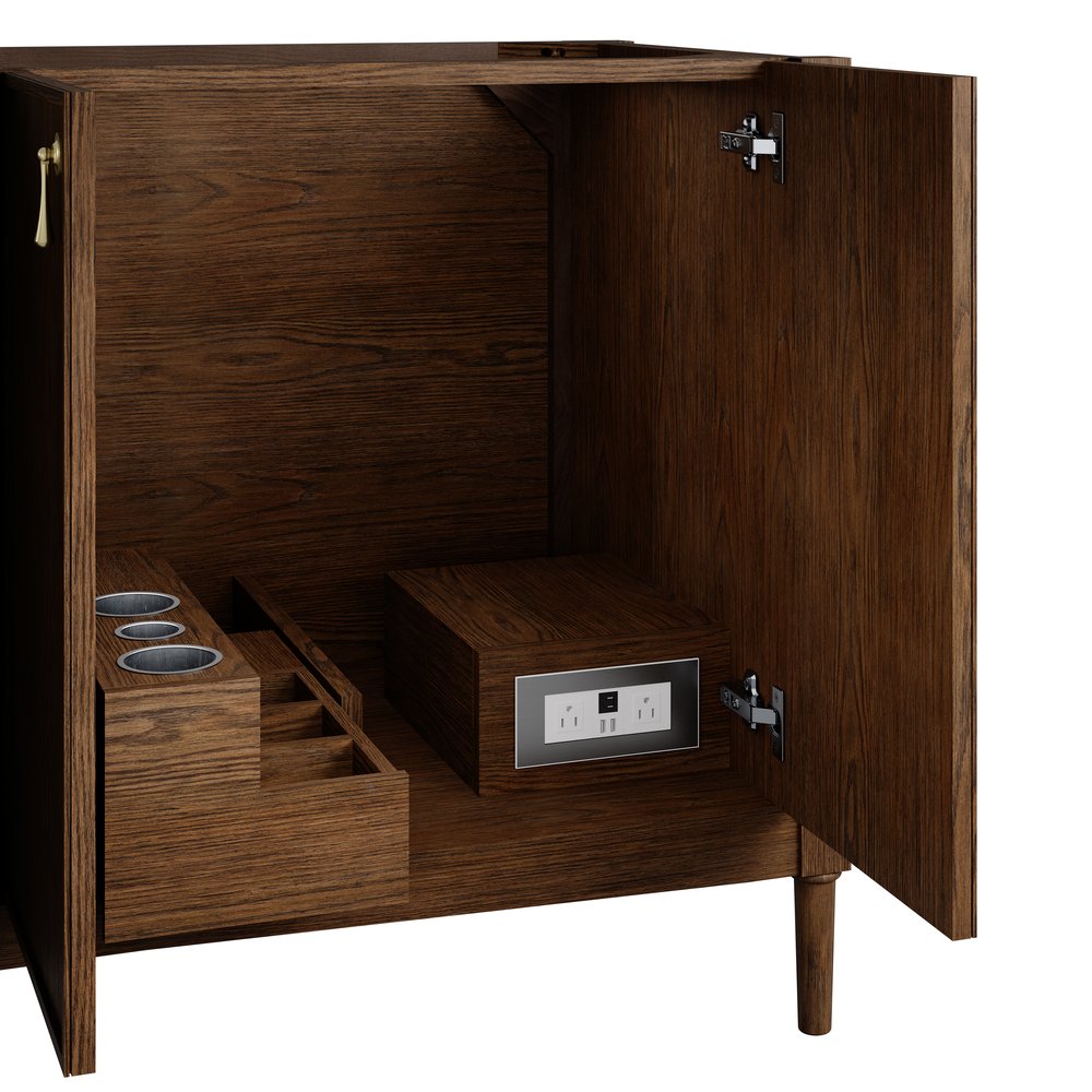 James Martin - Kinnsden 72" Double Vanity, Sable Oak w/ 3 CM Victorian Silver Silestone Top - D680-V72-SBK-3VSL view 13
