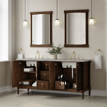 James Martin - Kinnsden 72" Double Vanity, Sable Oak w/ 3 CM Victorian Silver Silestone Top w/FreePower Wireless Charger - D680-V72-SBK-FVSL view 5