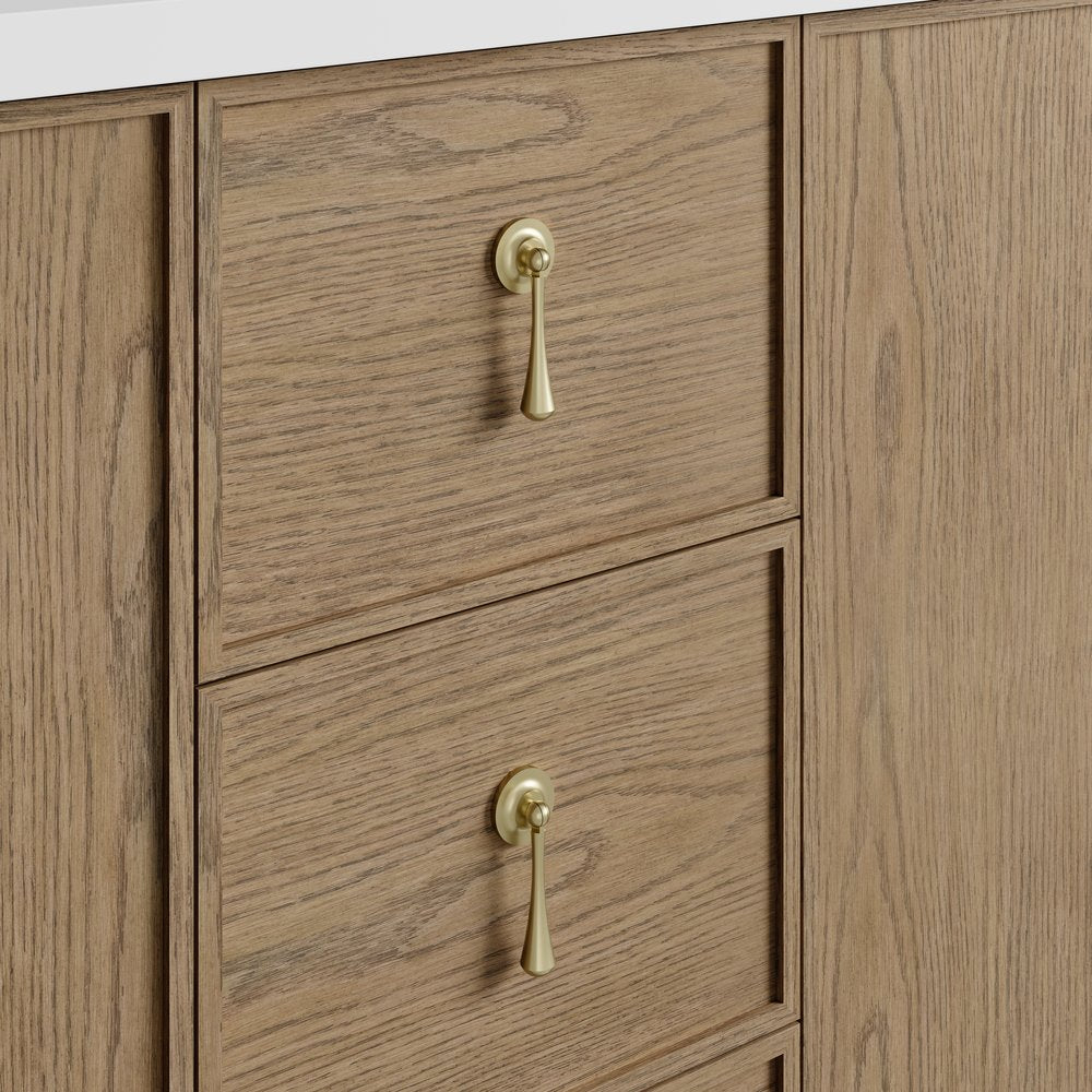 James Martin - Kinnsden 72" Double Vanity, Weathered Oak w/ 3 CM Carrara Marble Top - D680-V72-WTO-3CAR view 11
