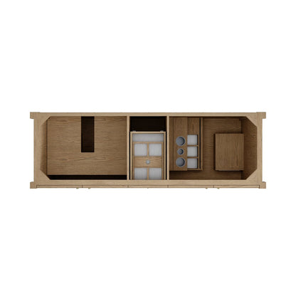 James Martin - Kinnsden 72" Double Vanity, Weathered Oak w/ 3 CM Phantome Eclos Top - D680-V72-WTO-3PHT view 6