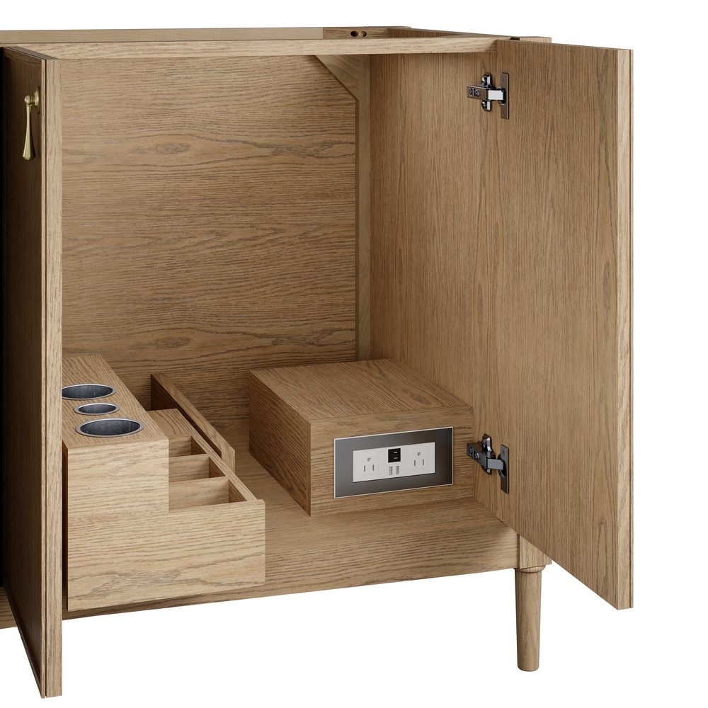 James Martin - Kinnsden 72" Double Vanity, Weathered Oak w/ 3 CM Phantome Eclos Top - D680-V72-WTO-3PHT view 13