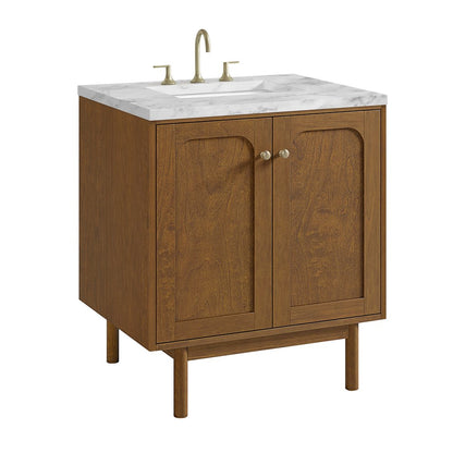 James Martin - Laurent 30" Single Vanity, Honey Oak w/ 3 CM Carrara Marble Top - 545-V30-HNO-3CAR view 16